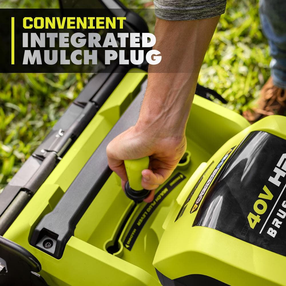 Ryobi 40V HP Brushless 21-in Self-Propelled AWD Lawn Mower �� Whisper Series �� Includes (2) 6.0Ah Batteries and Charger