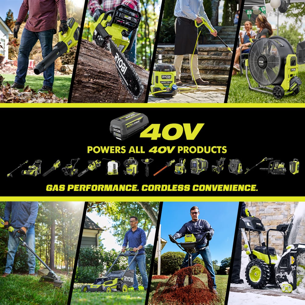 Ryobi 40V HP Brushless 21-in Self-Propelled AWD Lawn Mower �� Whisper Series �� Includes (2) 6.0Ah Batteries and Charger