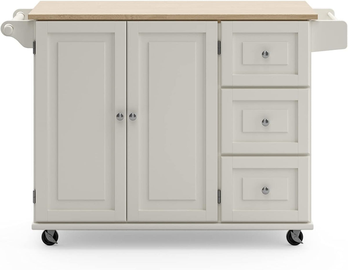 Homestyles Dolly Madison Mobile Kitchen Island Cart, Drop Leaf Breakfast Bar