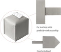 Square Tissue Box Cover, Pu Leather Tissue Box Holder with Bottom Belt Modern Stylish Tissue Box Organizer for Bathroom, Bedroom, Hotel, Office Desk 5"X5"X5"-Grey
