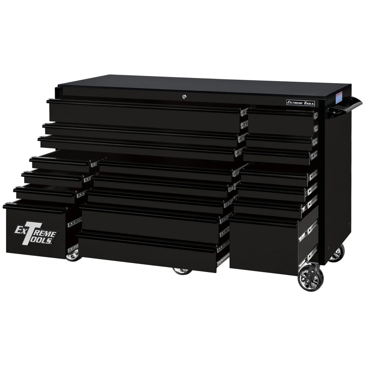 Extreme Tools RX250 Series 72-in x 30-in Roller Cabinet �� 19-Drawer �� 250 lb Drawer Slides